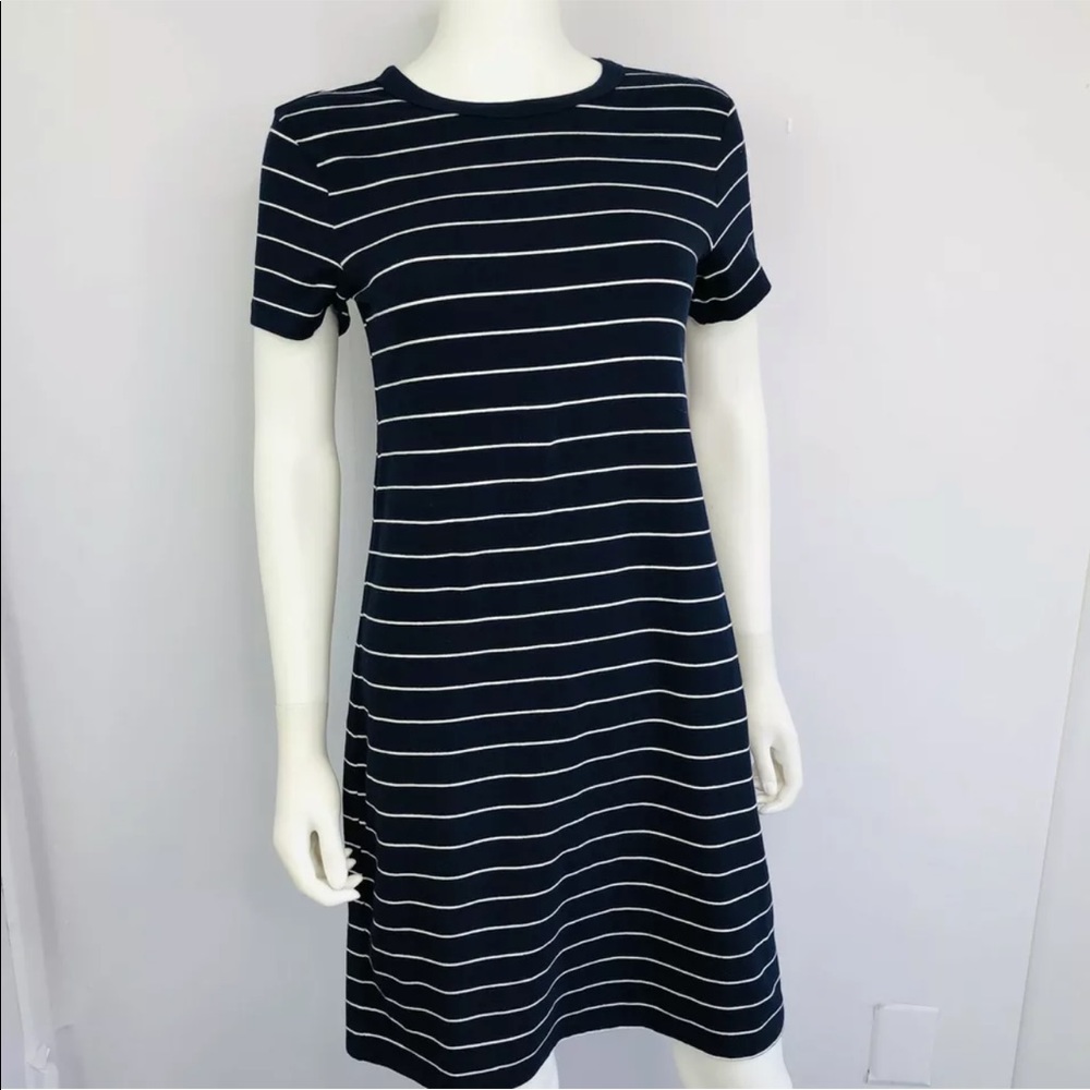 Old Navy casual dress, navy blue & white stripe